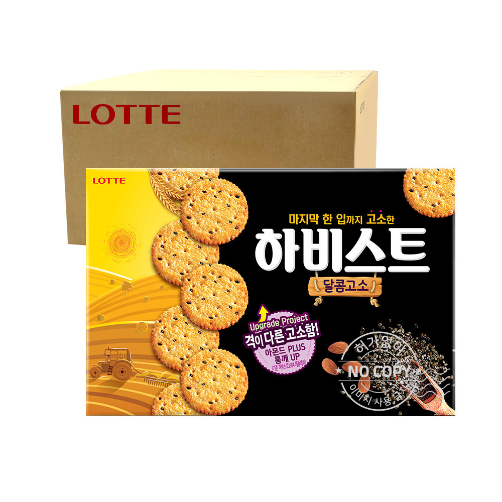 [박스]롯데제과 하비스트 달콤고소300g 12 회사 간식